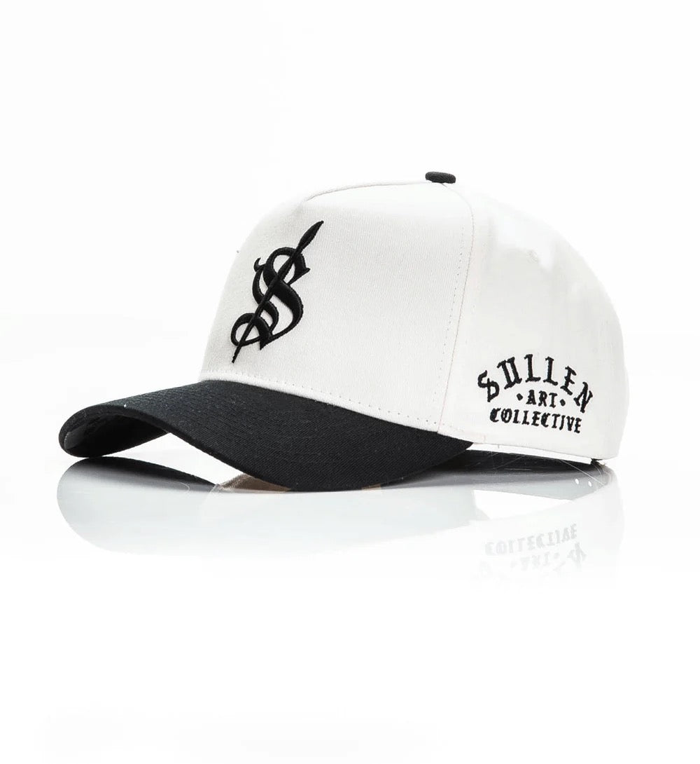 SULLEN CLOTHING MTS BRUSH WHITE & BLACK SNAPBACK CAP