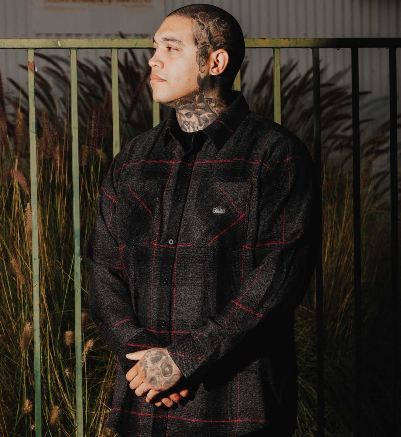 SULLEN CLOTHING BOMBTRACK BLACK FLANNEL SHIRT