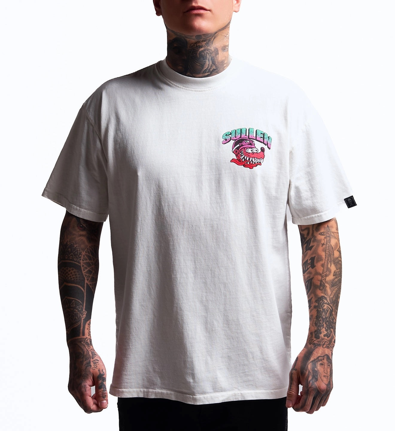 SULLEN CLOTHING ENJOY THE RIDE WHITE "1 TON" OVERSIZED HEAVYWEIGHT PREMIUM T-SHIRT
