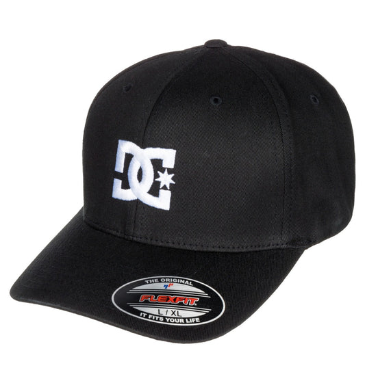 DC SHOES CAP STAR BLACK & WHITE FLEXFIT CAP