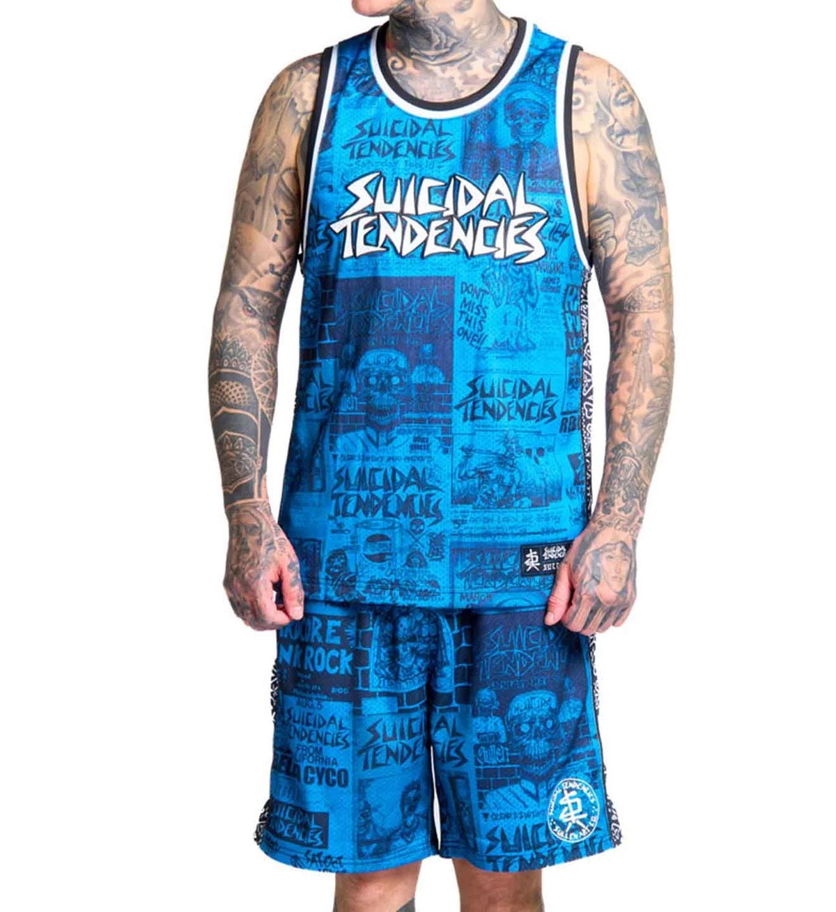 SULLEN CLOTHING X SUICIDE TENDENCIES ST POSTED BLUE SHORTS
