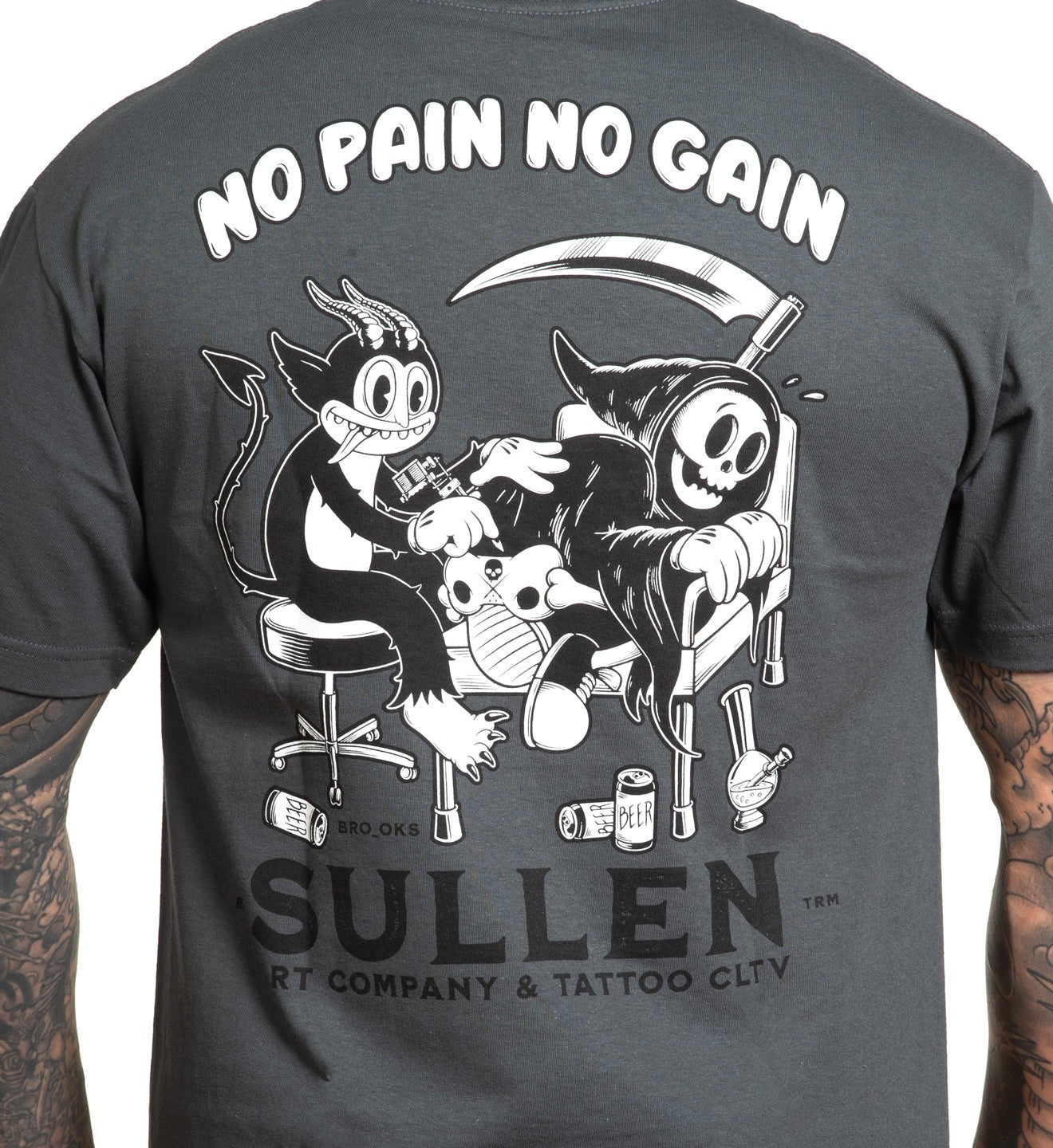 SULLEN CLOTHING NO PAIN CHARCOAL STANDARD T-SHIRT