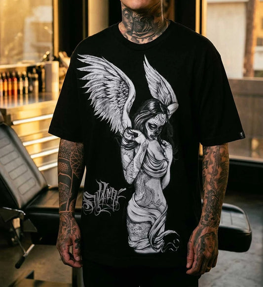 SULLEN CLOTHING FALLEN ANGEL "1 TON" OVERSIZED HEAVYWEIGHT PREMIUM T-SHIRT