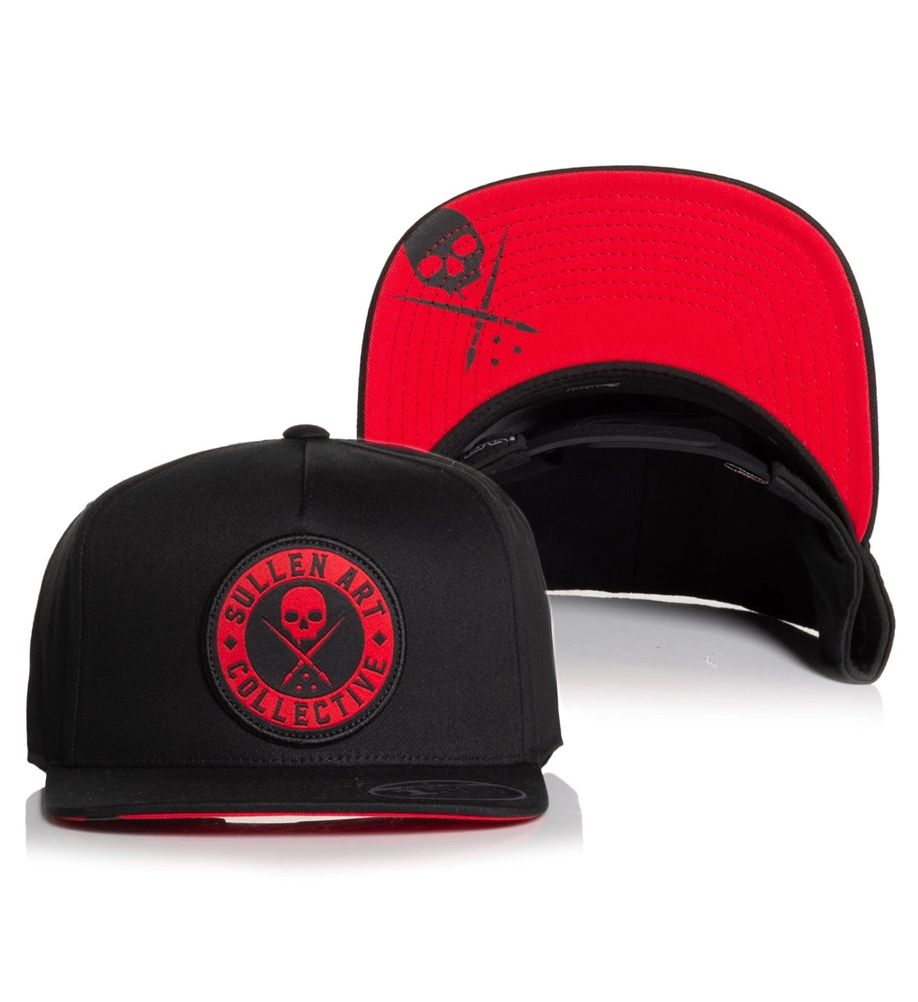 SULLEN CLOTHING BOH LOGO BLACK & RED FLAT SNAPBACK CAP HAT