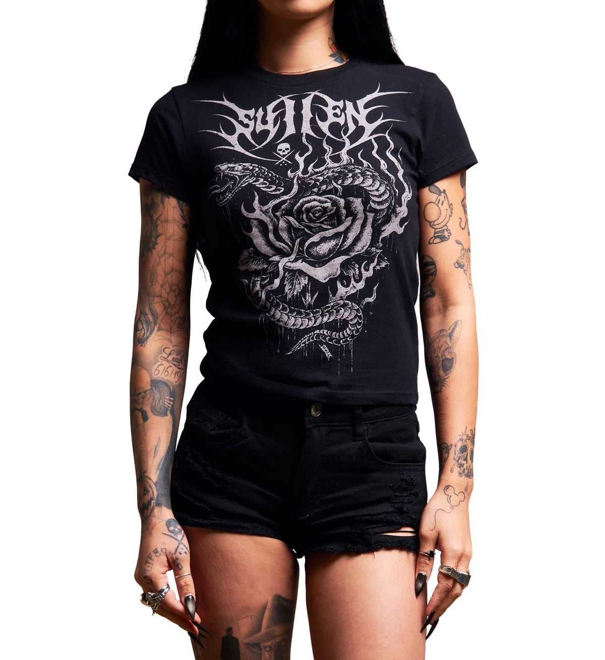 SULLEN CLOTHING SNAKE ROSE LADIES T-SHIRT