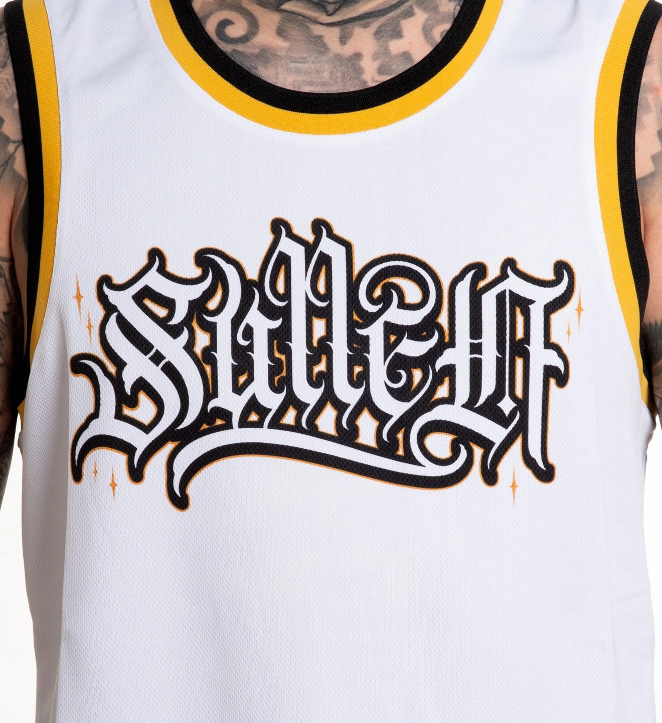 SULLEN CLOTHING SHIMMER WHITE JERSEY TANK