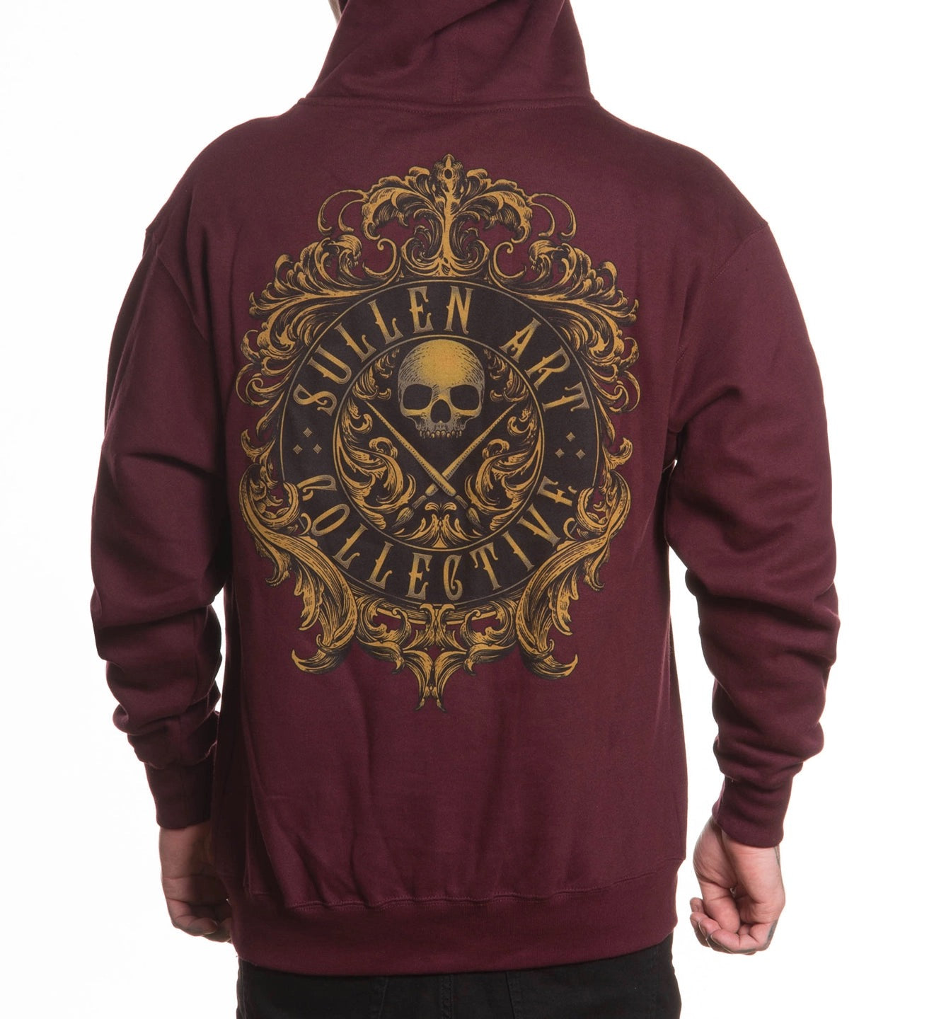 SULLEN CLOTHING FILIGREE BADGE BURGUNDY ZIP HOODIE