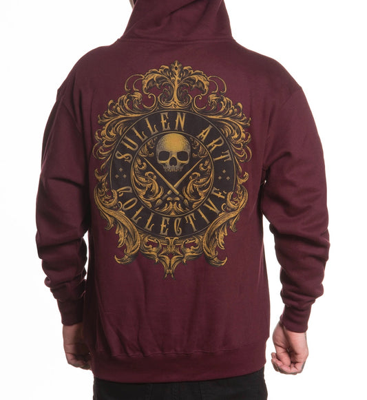 SULLEN CLOTHING FILIGREE BADGE BURGUNDY ZIP HOODIE