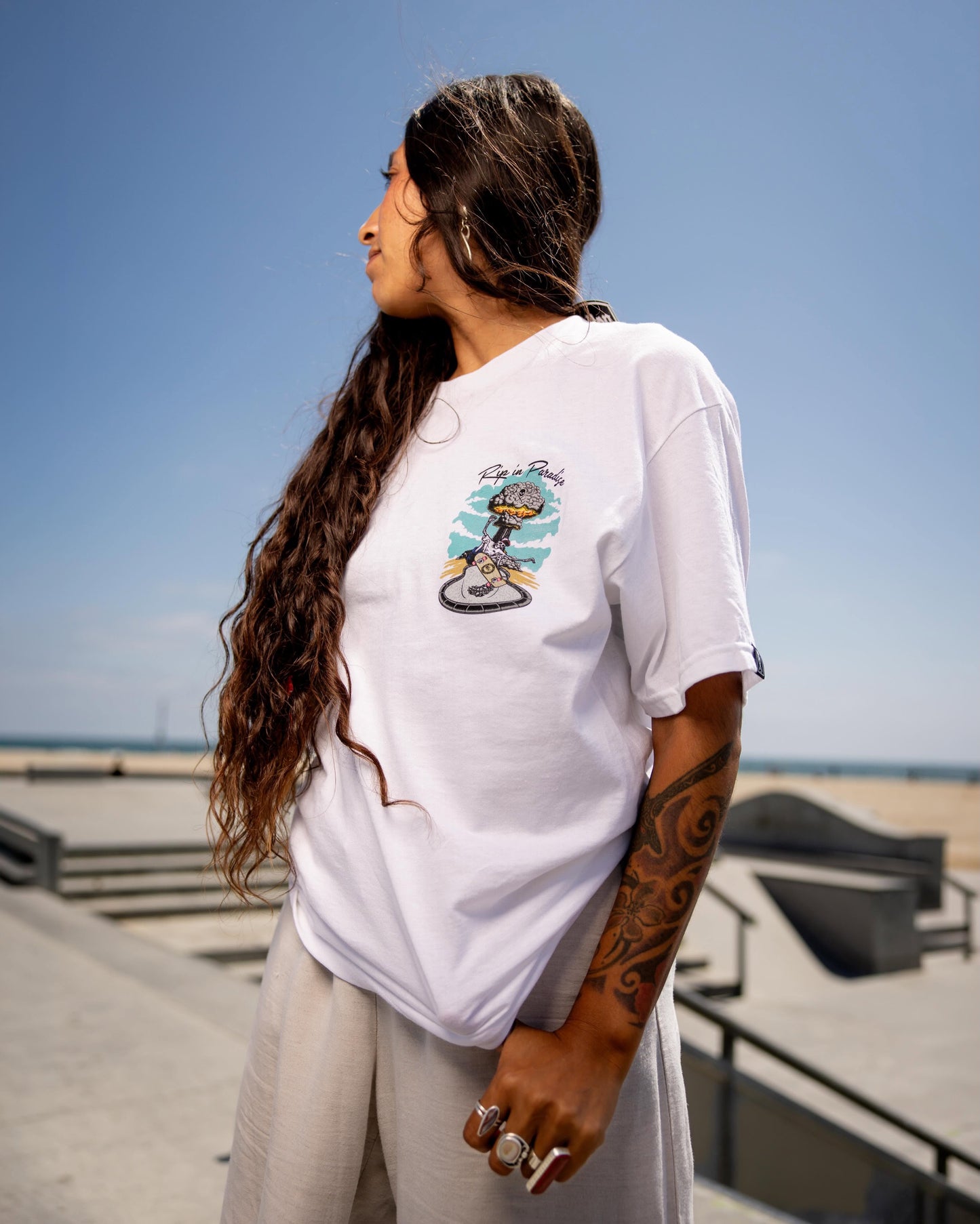 SULLEN CLOTHING RIP IN PARADISE WHITE STANDARD T-SHIRT
