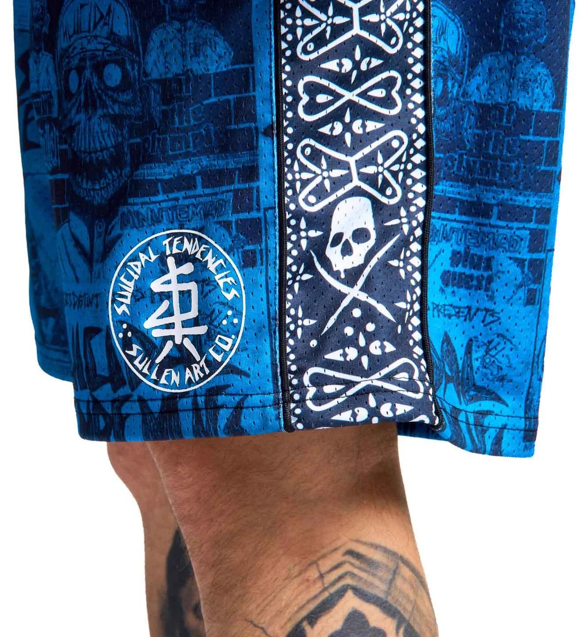SULLEN CLOTHING X SUICIDE TENDENCIES ST POSTED BLUE SHORTS