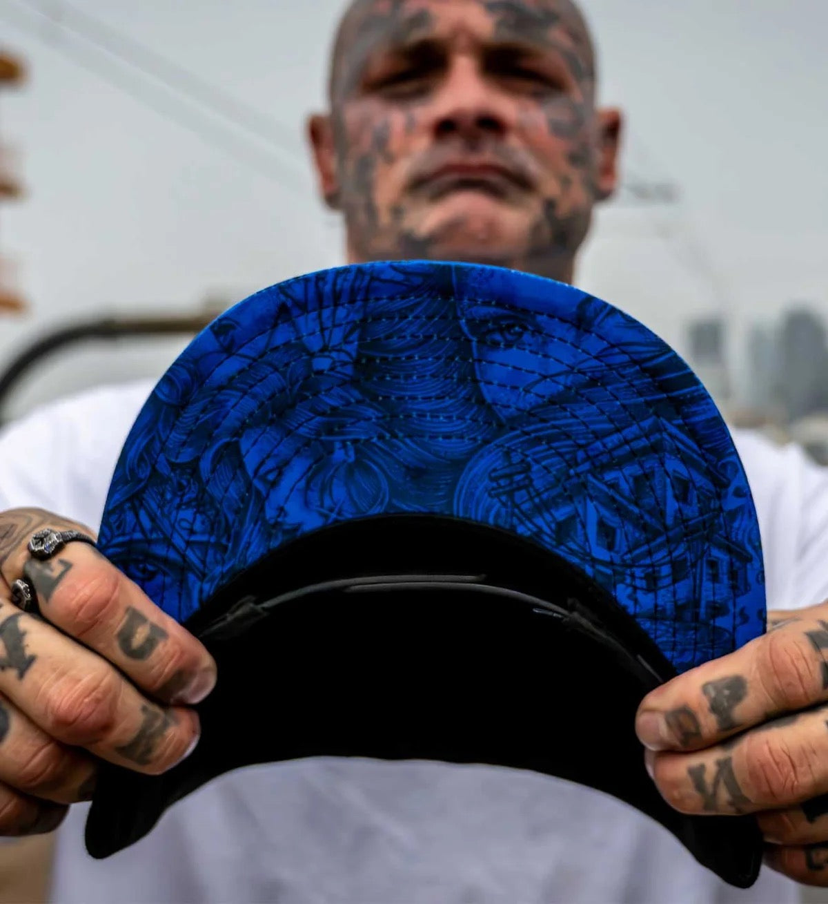 SULLEN CLOTHING SAD BOY BLACK & BLUE SNAPBACK CAP + LANYARD