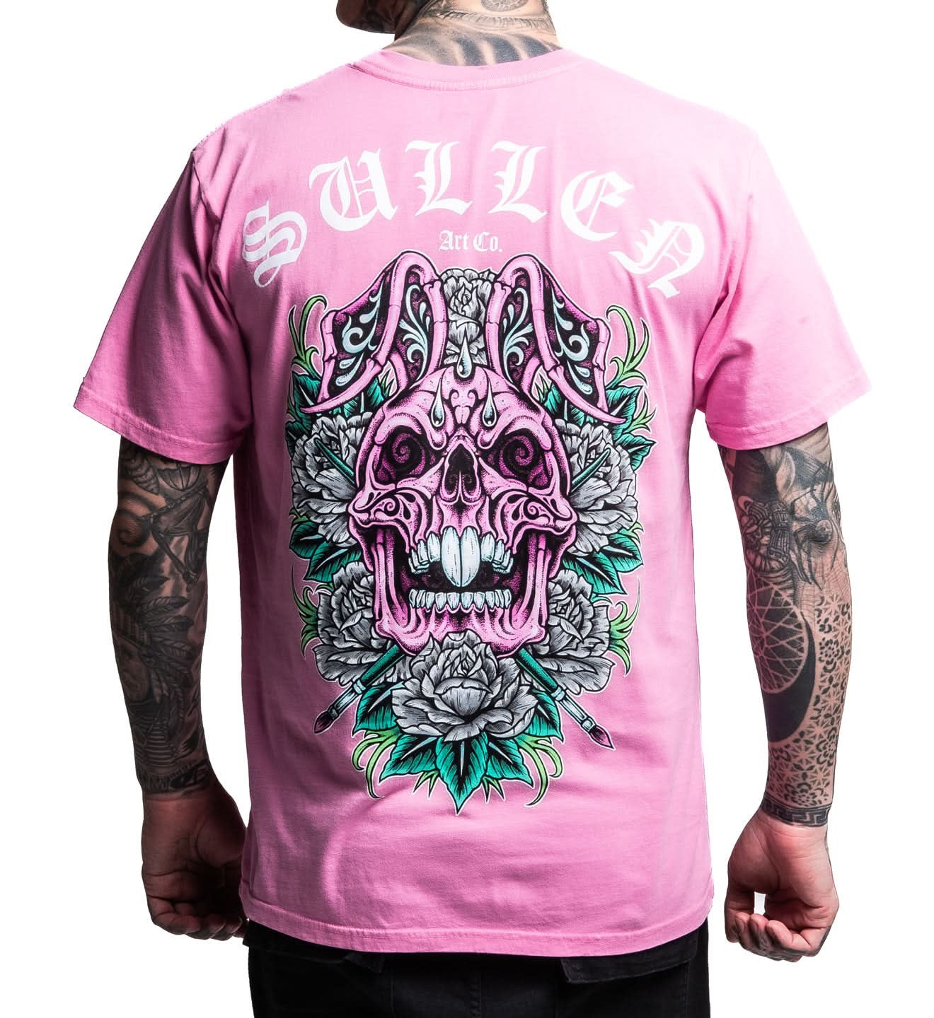 SULLEN CLOTHING SKULL BUNNY 26 PINK PREMIUM T-SHIRT