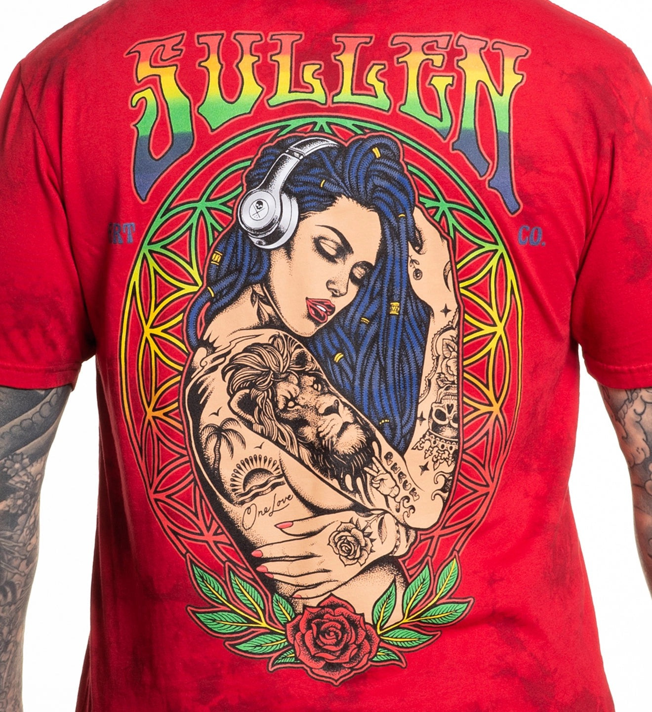 SULLEN CLOTHING ONE LOVE CHILLI PEPPER DARK RED CRYSTAL PREMIUM T-SHIRT