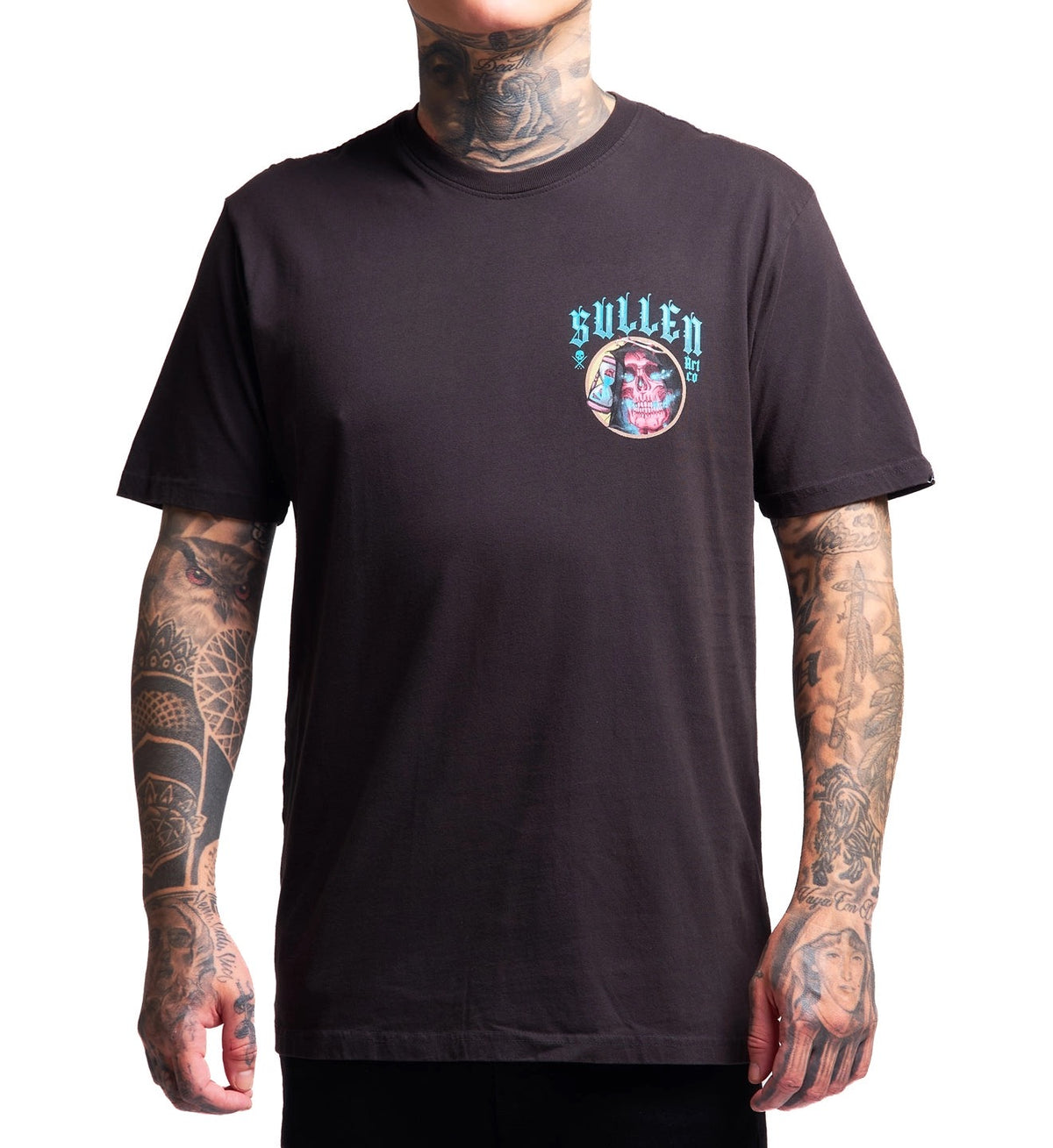 SULLEN CLOTHING RED REAPER VINTAGE WASH BLACK PREMIUM T-SHIRT