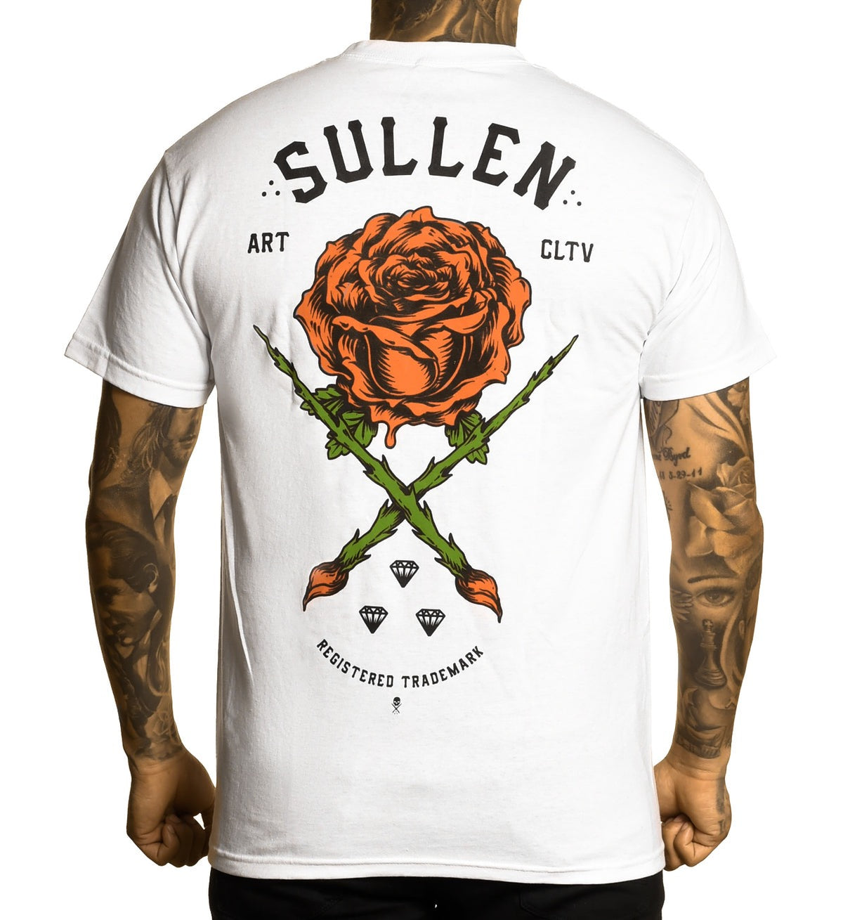 SULLEN CLOTHING ROSE BADGE WHITE STANDARD T-SHIRT