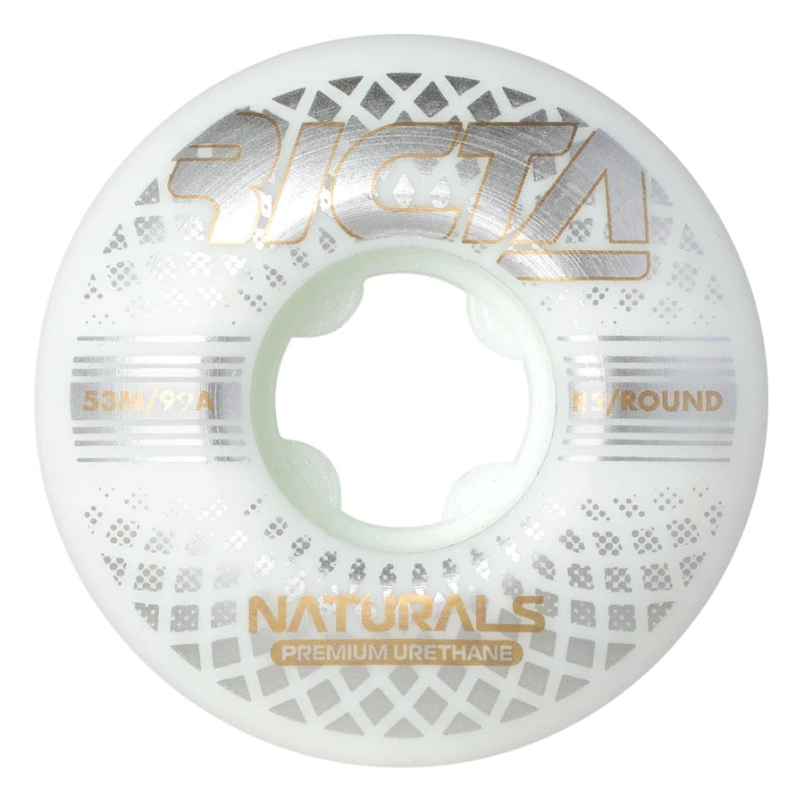 RICTA 53MM REFLECTIVE NATURALS ROUND 99A SKATEBOARD WHEELS