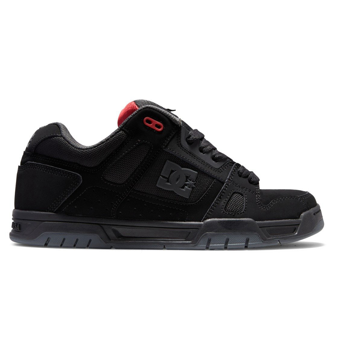 DC SHOES STAG BLACK GREY RED TRAINERS