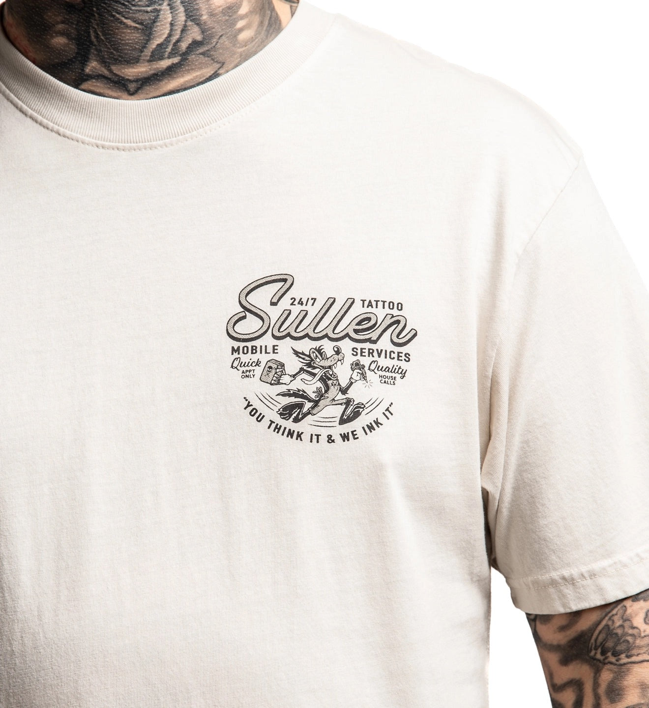 SULLEN CLOTHING MOBILE SERVICE WHITE DOWN PREMIUM T-SHIRT