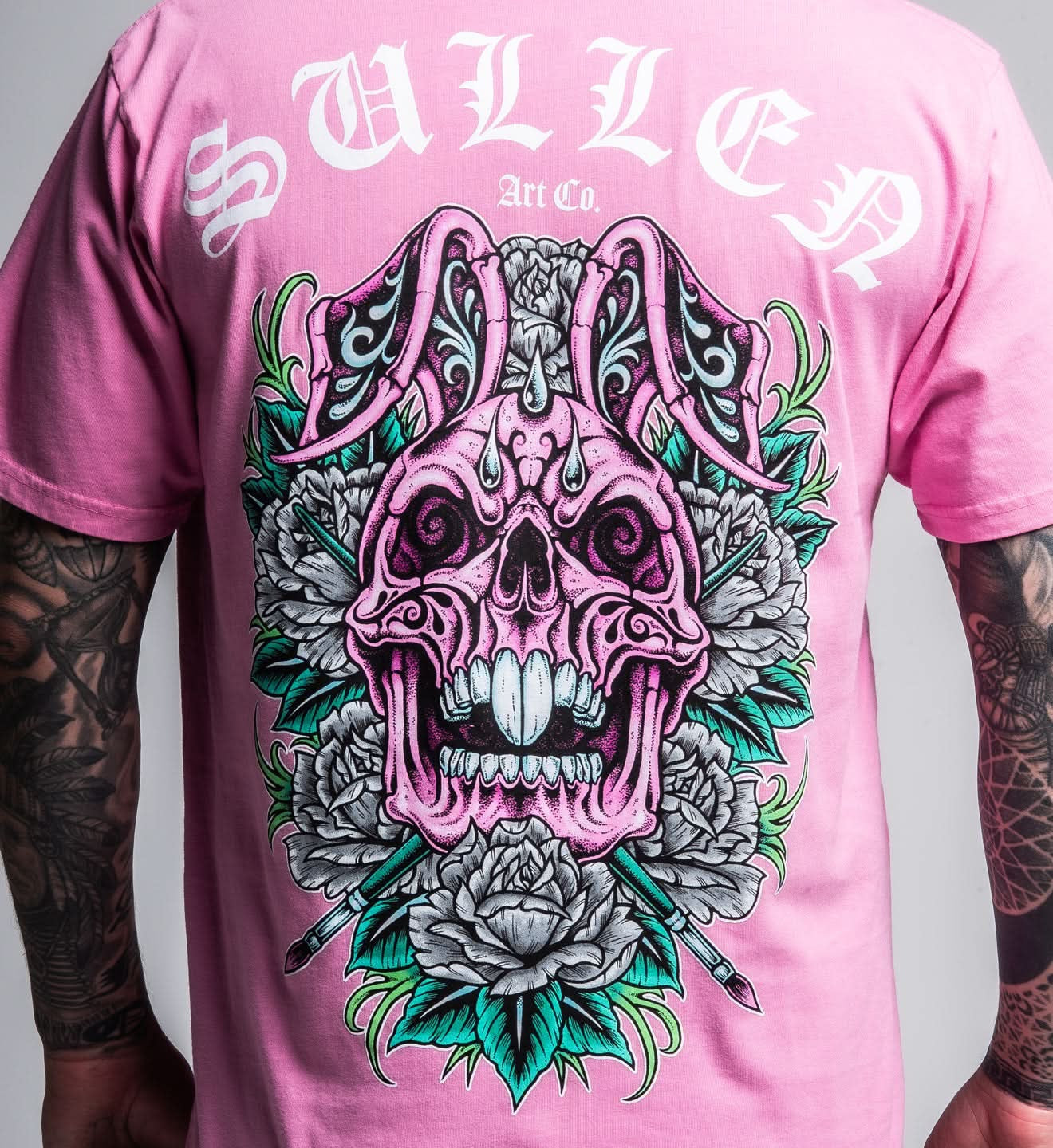 SULLEN CLOTHING SKULL BUNNY 26 PINK PREMIUM T-SHIRT
