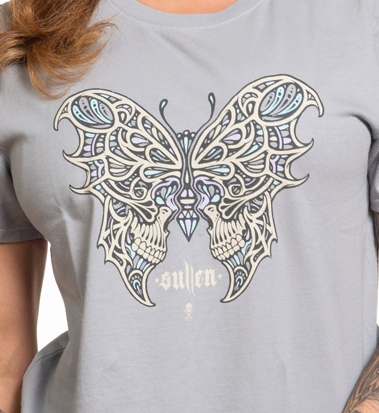 SULLEN CLOTHING BEAUTIFUL DISASTER BLUE GREY LADIES T-SHIRT