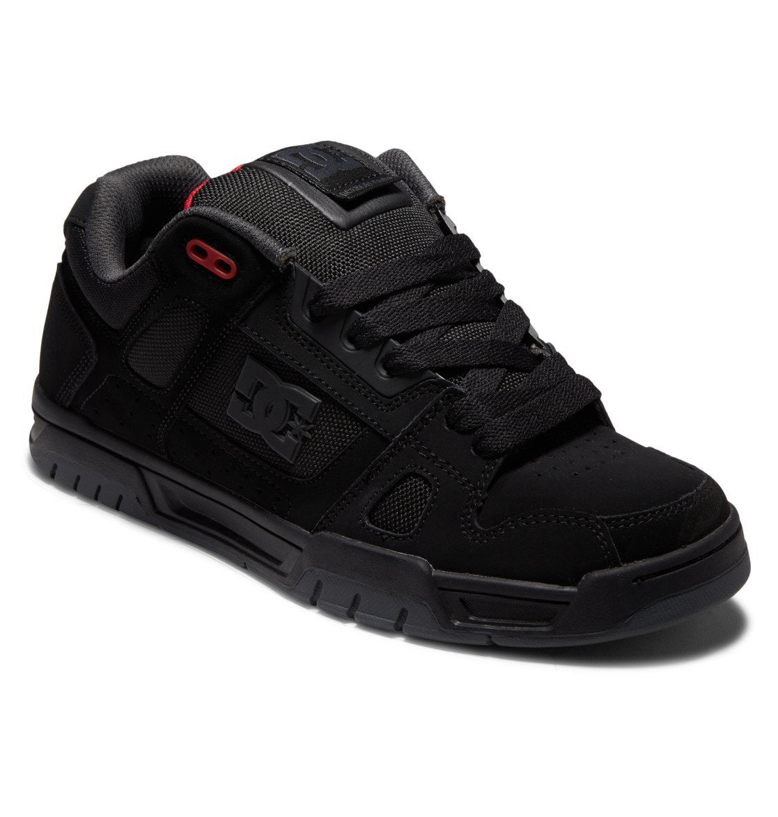 DC SHOES STAG BLACK GREY RED TRAINERS