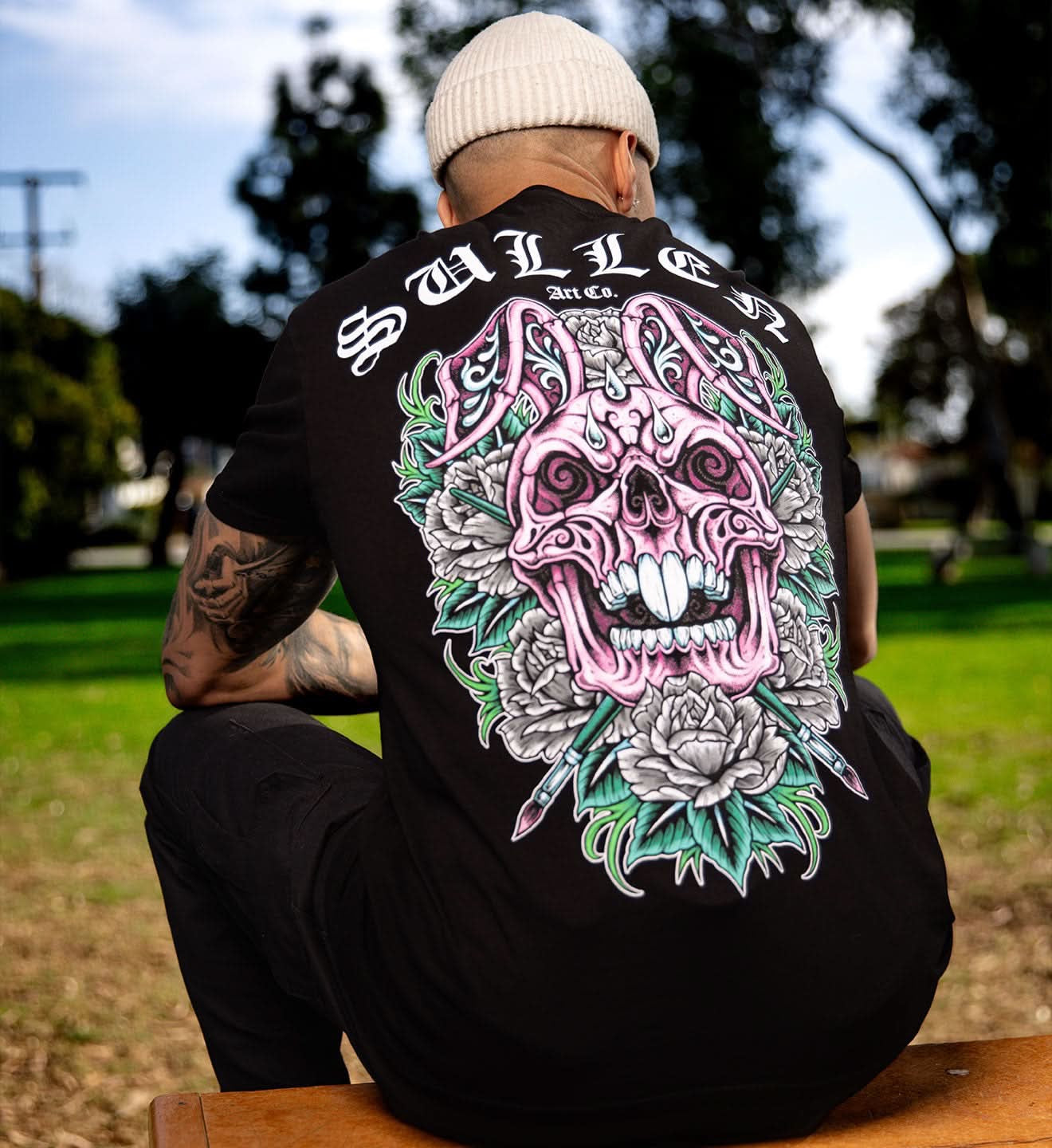 SULLEN CLOTHING SKULL BUNNY 26 JET BLACK PREMIUM T-SHIRT