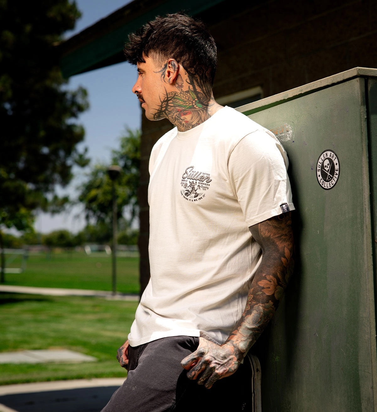 SULLEN CLOTHING MOBILE SERVICE WHITE DOWN PREMIUM T-SHIRT