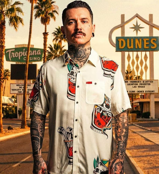 SULLEN CLOTHING ON THE ROCK ANTIQUE WHITE BUTTON UP WOVEN SHIRT