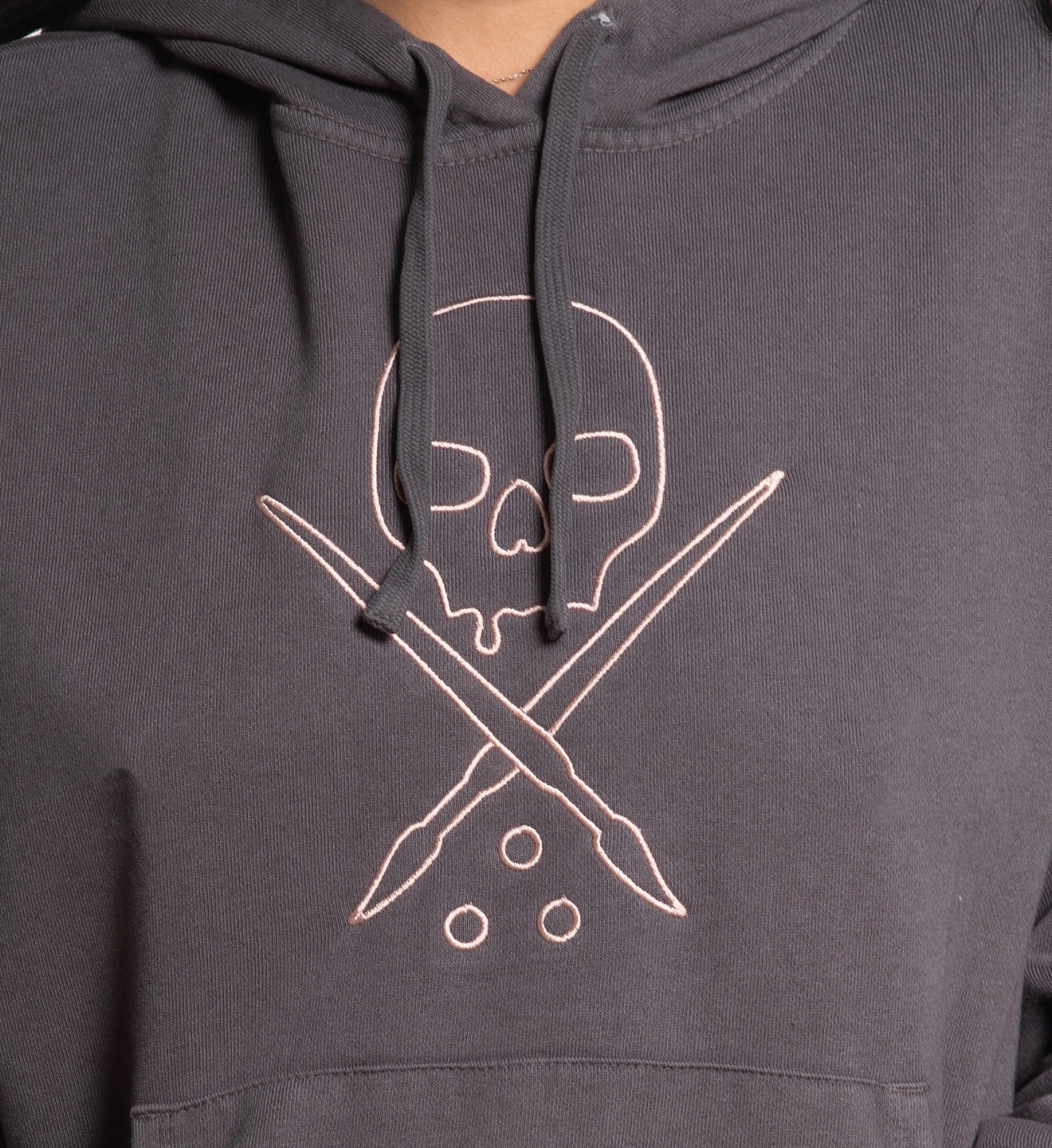 SULLEN CLOTHING OUTLINE FLEECE PAVEMENT GREY LADIES PULLOVER HOODIE