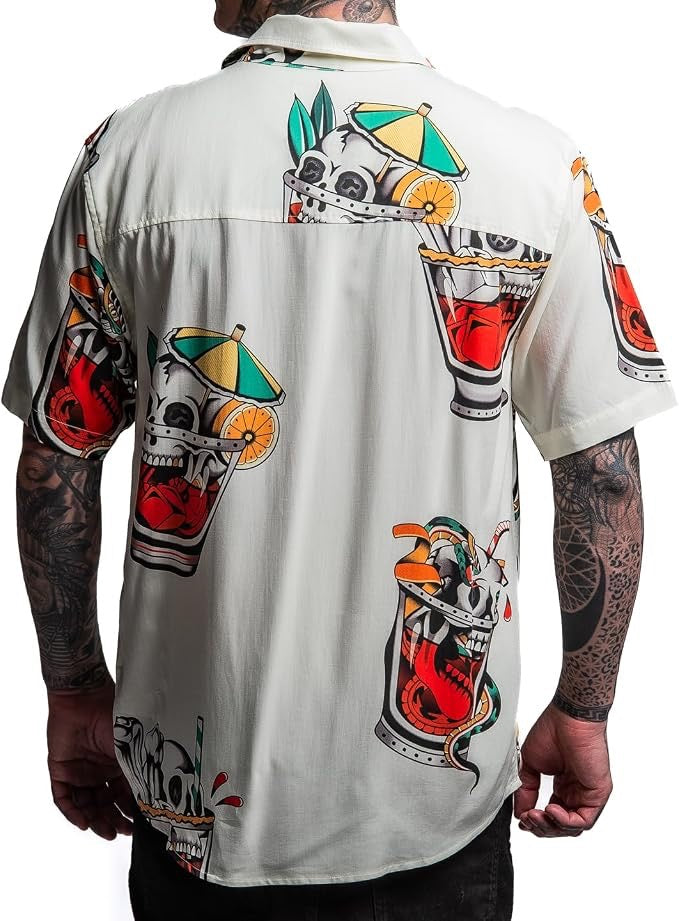 SULLEN CLOTHING ON THE ROCK ANTIQUE WHITE BUTTON UP WOVEN SHIRT