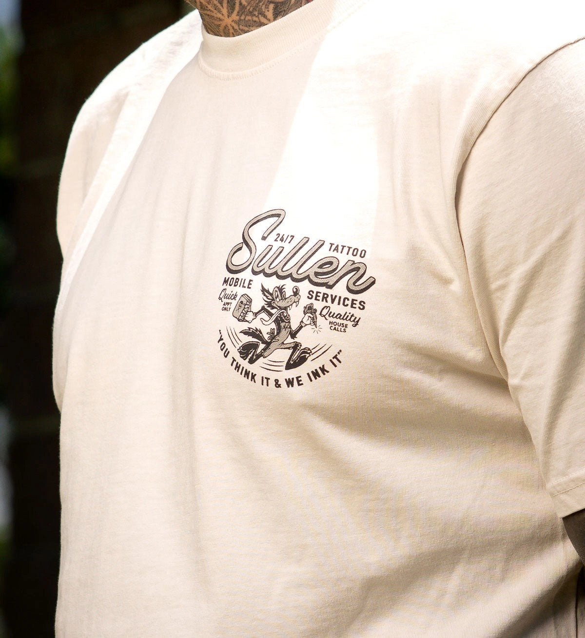 SULLEN CLOTHING MOBILE SERVICE WHITE DOWN PREMIUM T-SHIRT