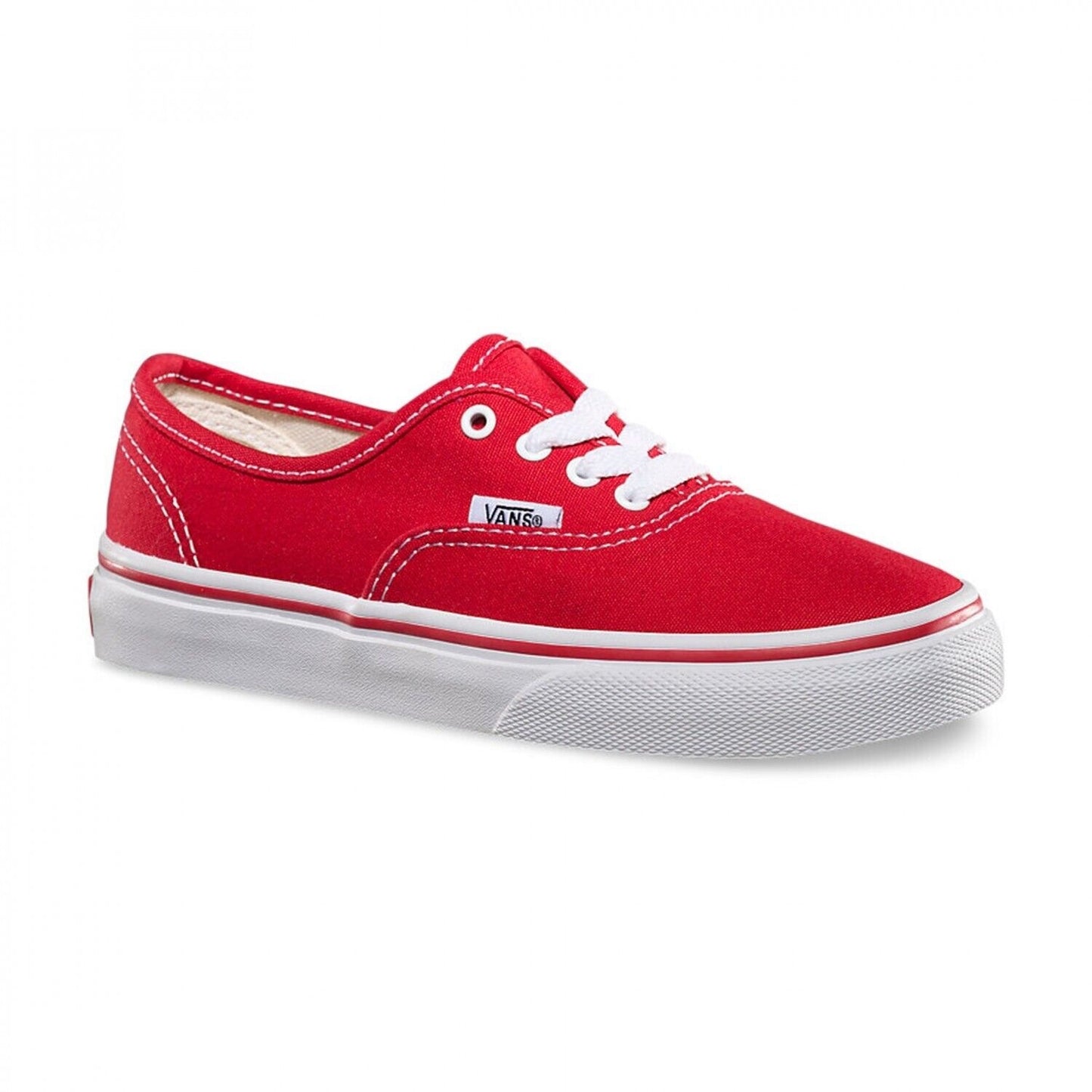 VANS AUTHENTIC RED TRUE WHITE KIDS TRAINERS