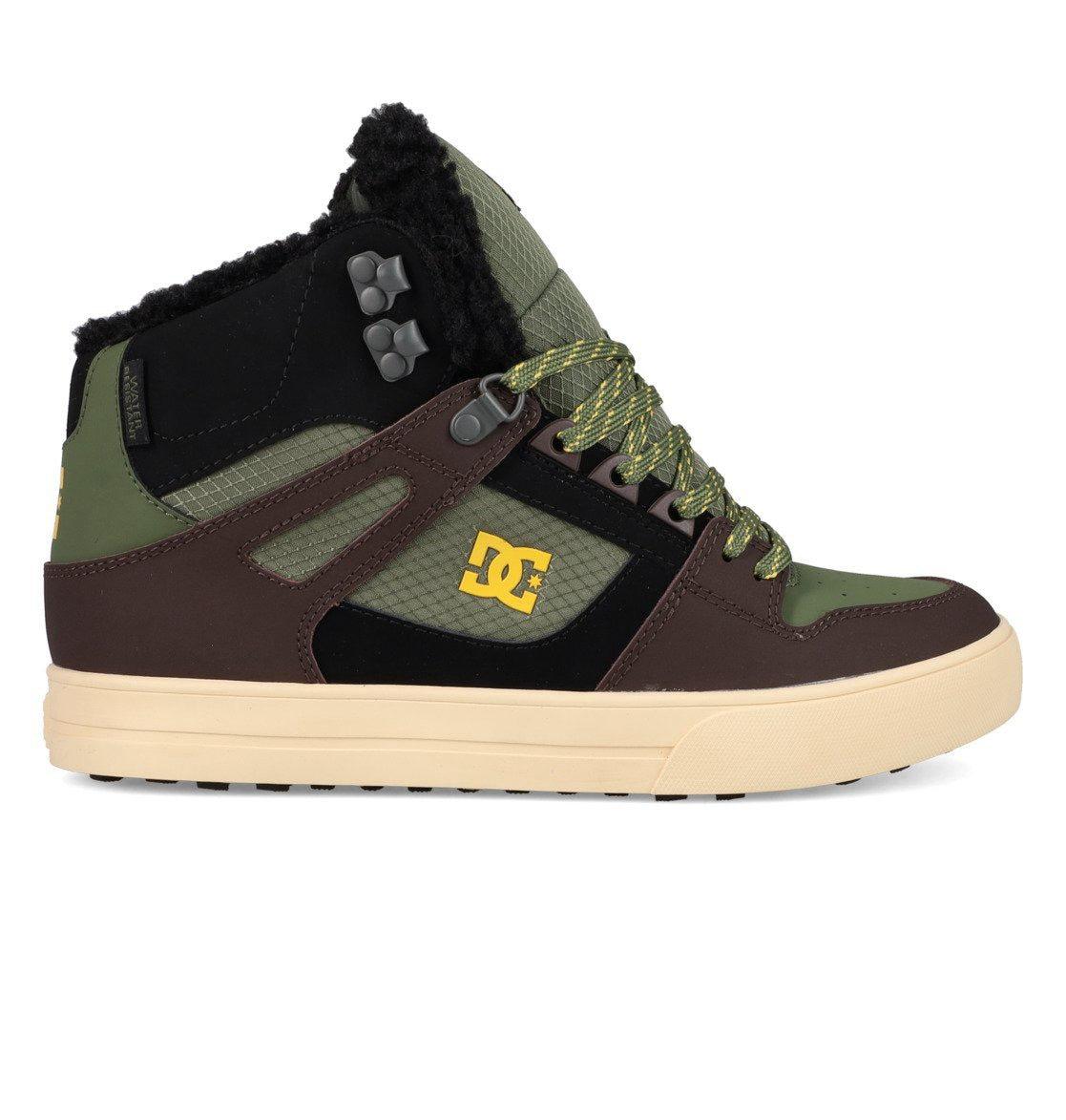 DC SHOES PURE HIGH TOP WC WNT BROWN OLIVE GREN BLACK WINTERISED TRAINERS