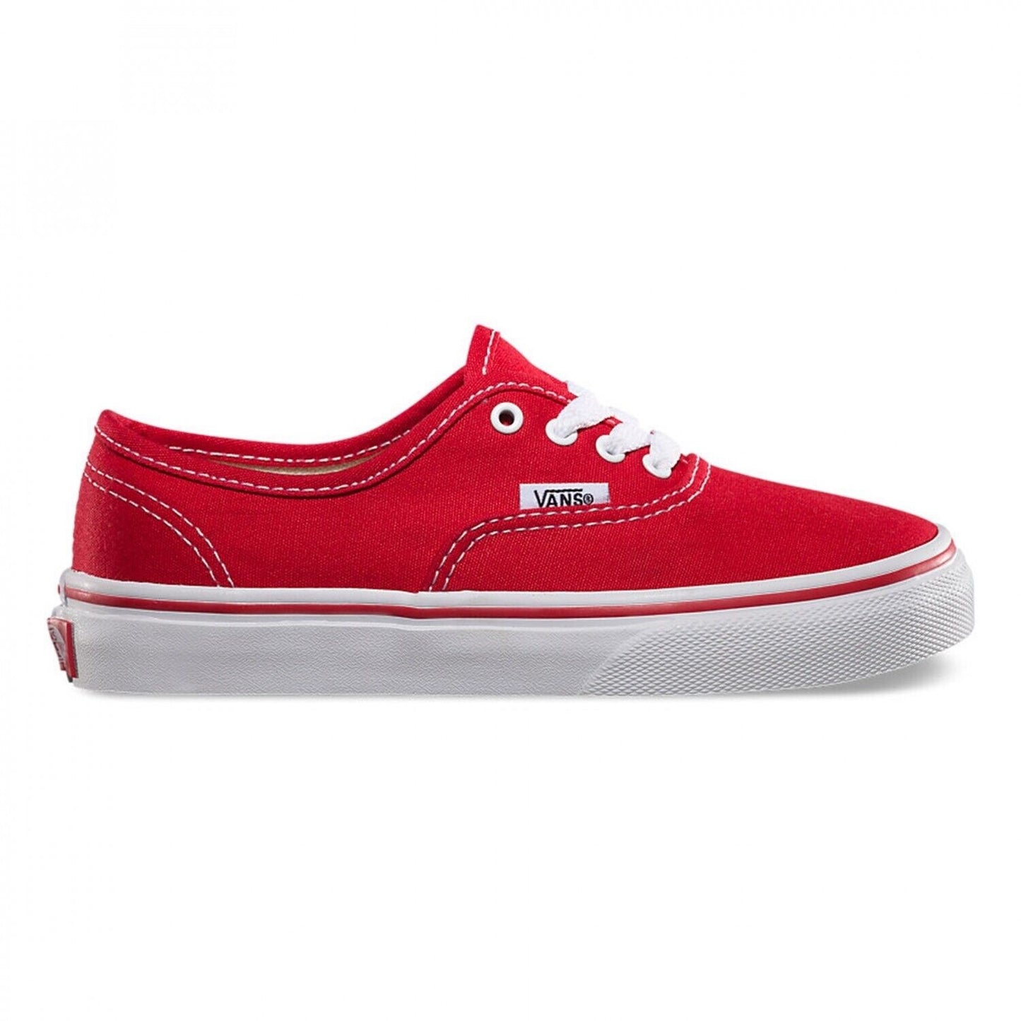 VANS AUTHENTIC RED TRUE WHITE KIDS TRAINERS