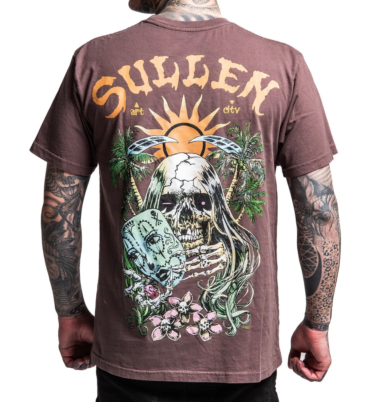 SULLEN CLOTHING HARD GAMBLE MARRON PREMIUM T-SHIRT