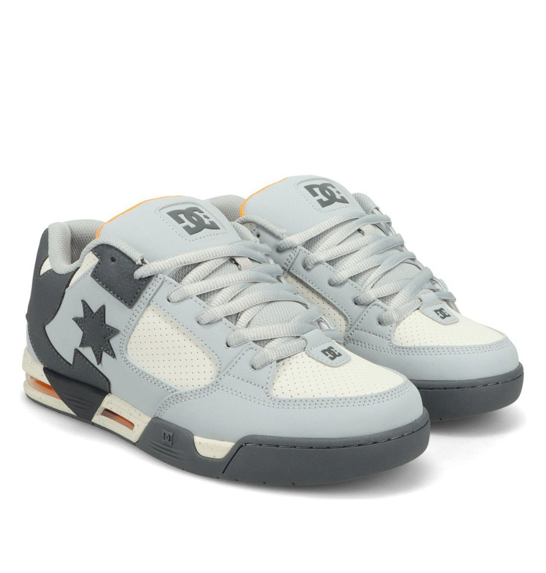 DC SHOES COMMAND GREY DARK GREY ORANGE WHITE TRAINERS