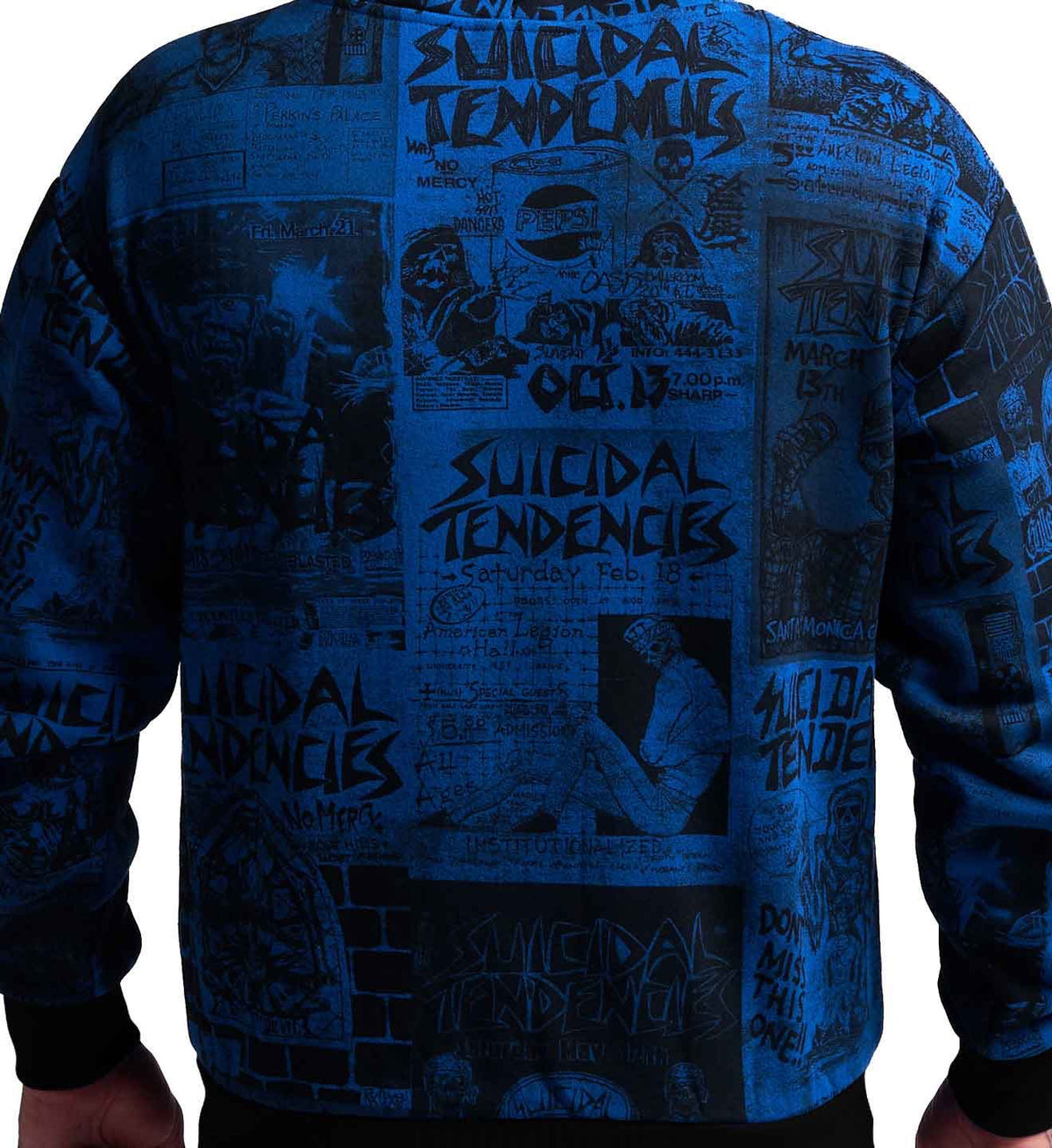 SULLEN CLOTHING X SUICIDAL TENDENCIES POSTED BLUE ZIP UP HOODIE