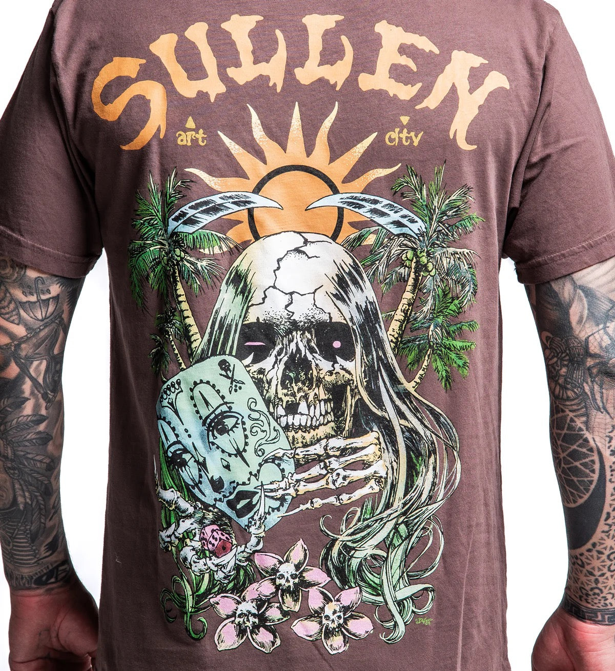 SULLEN CLOTHING HARD GAMBLE MARRON PREMIUM T-SHIRT