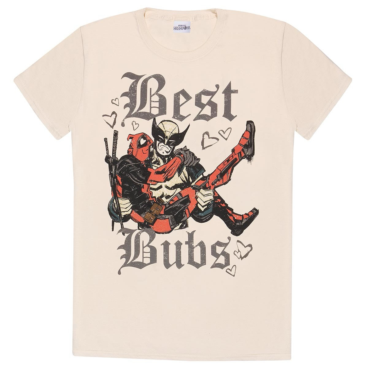 MARVEL DEADPOOL 3 BEST BUBS NATURAL T-SHIRT