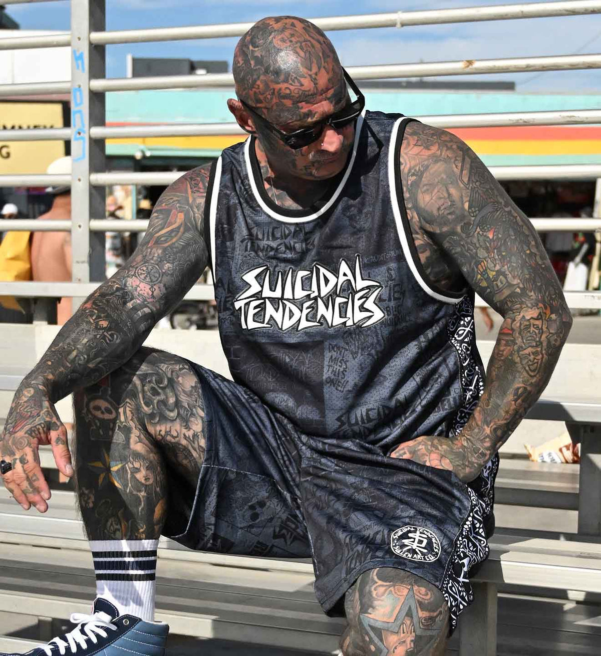 SULLEN CLOTHING X ST POSTED GREY JERSEY TANK VEST