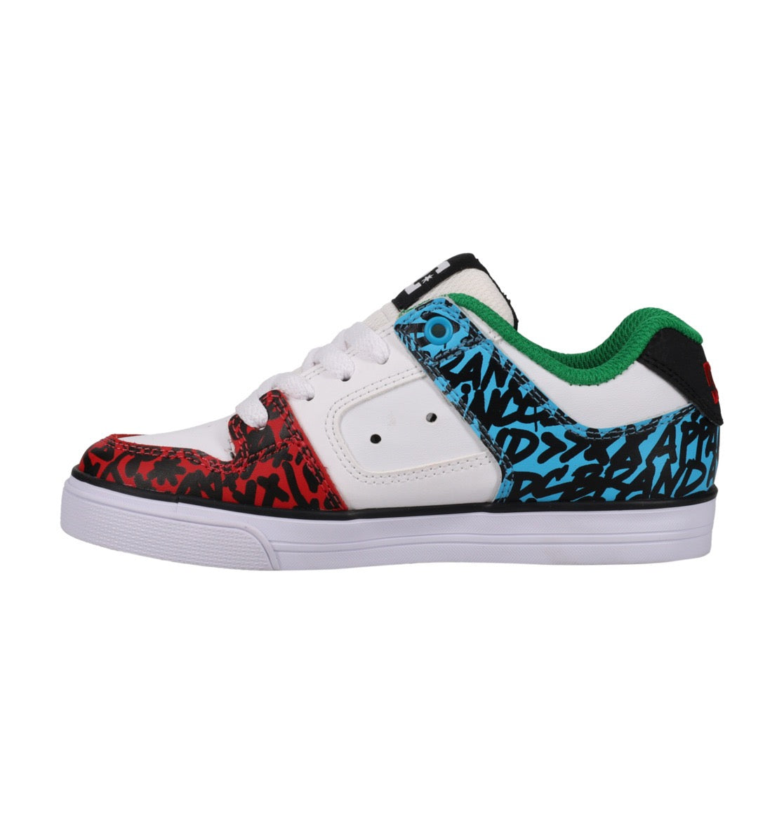DC SHOES PURE WHITE BLUE RED YOUTH TRAINERS