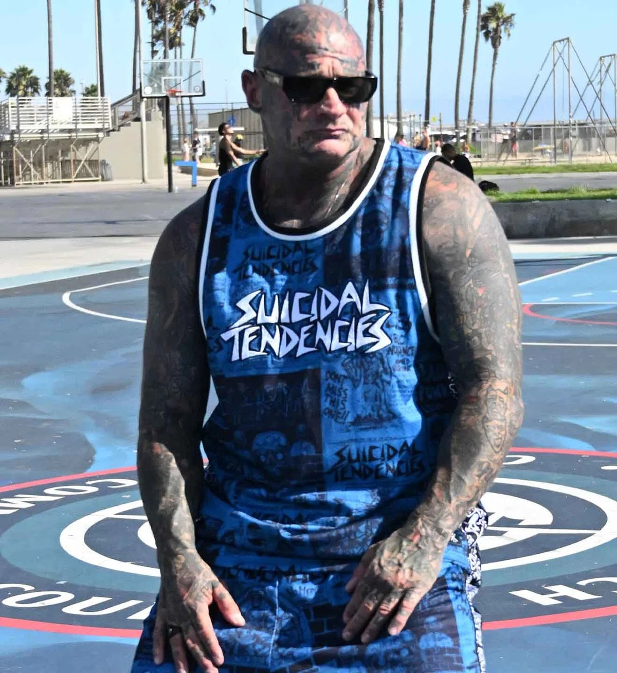 SULLEN CLOTHING X TENDENCIES POSTED BLUE JERSEY TANK VEST