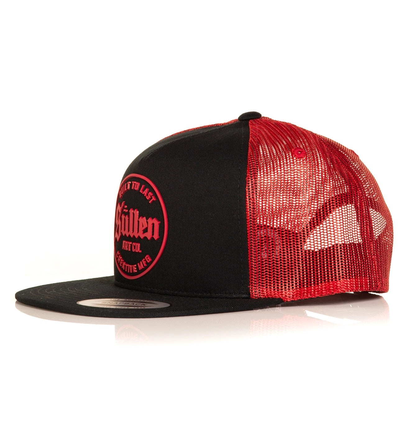 SULLEN CLOTHING WELD BLACK & BORDEAUX RED TRUCKER HAT SNAPBACK CAP