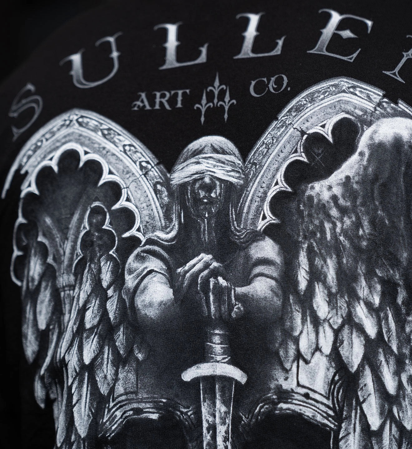 SULLEN CLOTHING WINGED JUSTICE FRENCH TERRY LONG SLEEVE TOP