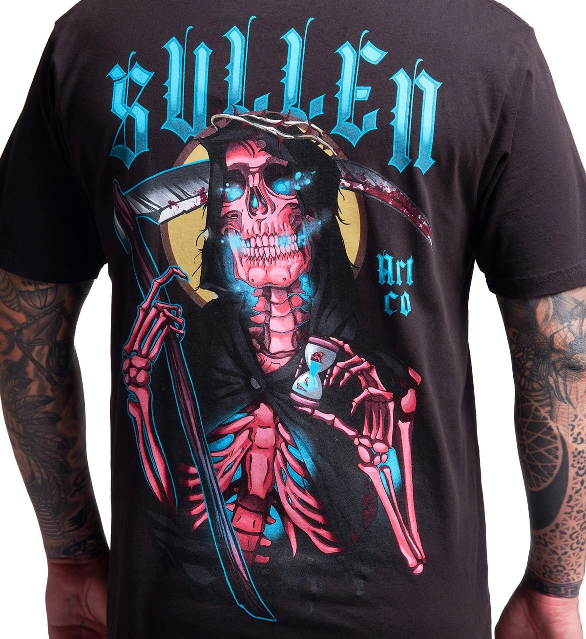 SULLEN CLOTHING RED REAPER VINTAGE WASH BLACK PREMIUM T-SHIRT