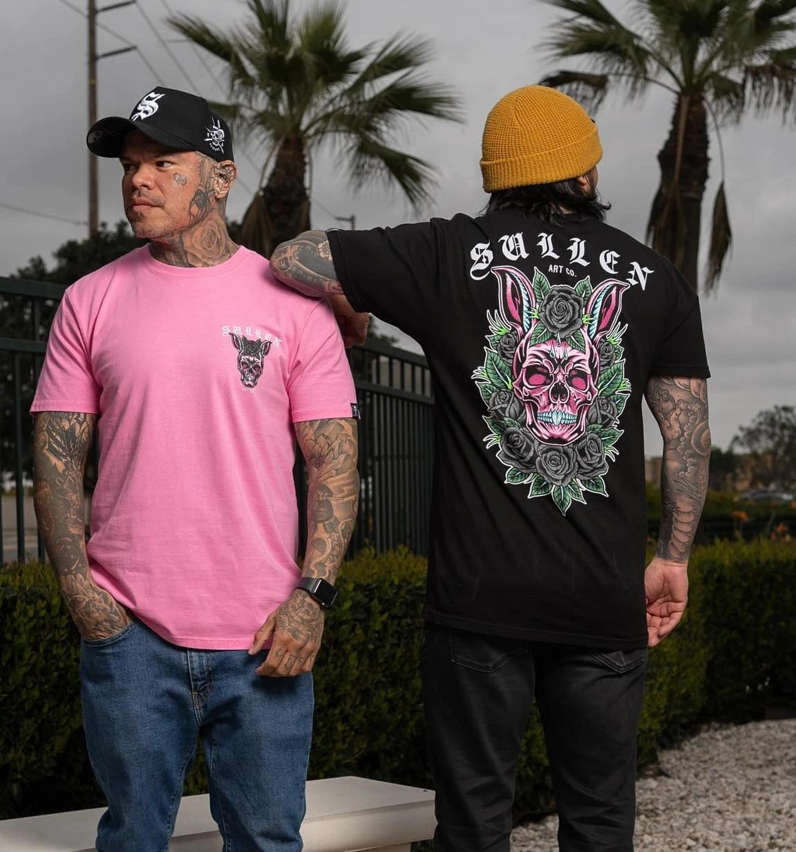 SULLEN CLOTHING SKULL BUNNY 26 PINK PREMIUM T-SHIRT
