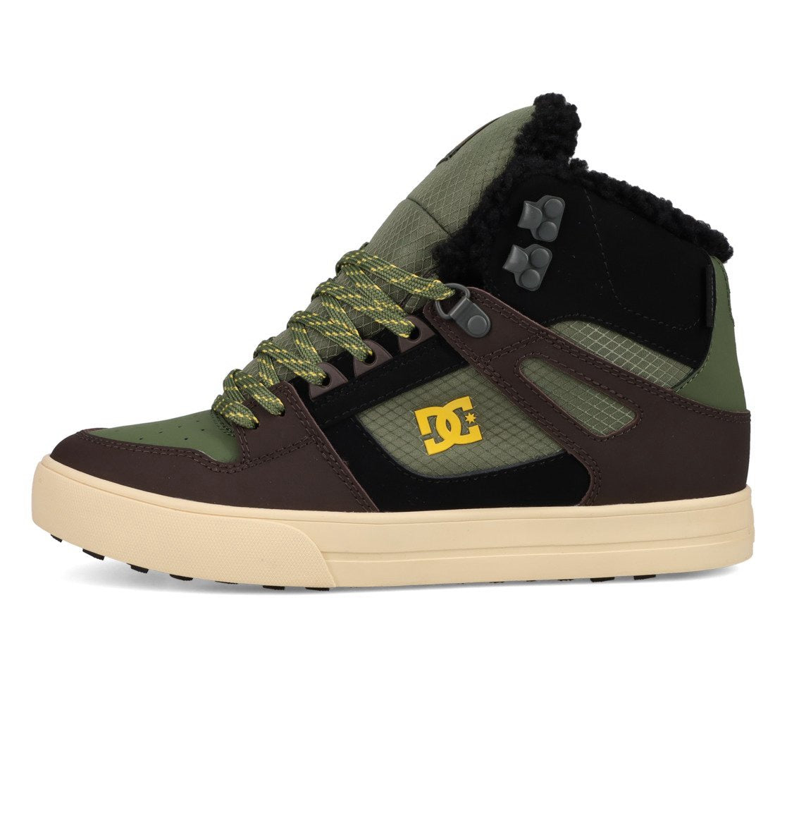 DC SHOES PURE HIGH TOP WC WNT BROWN OLIVE GREN BLACK WINTERISED TRAINERS