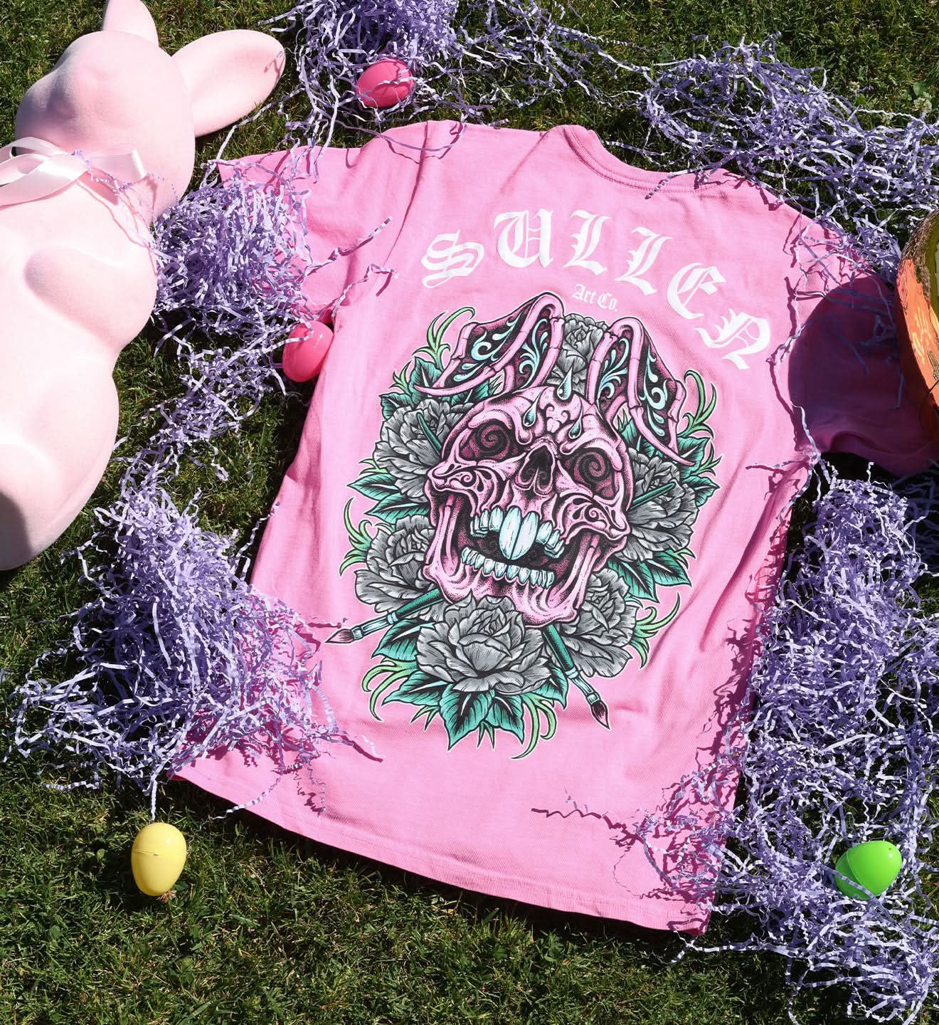 SULLEN CLOTHING SKULL BUNNY 26 PINK PREMIUM T-SHIRT