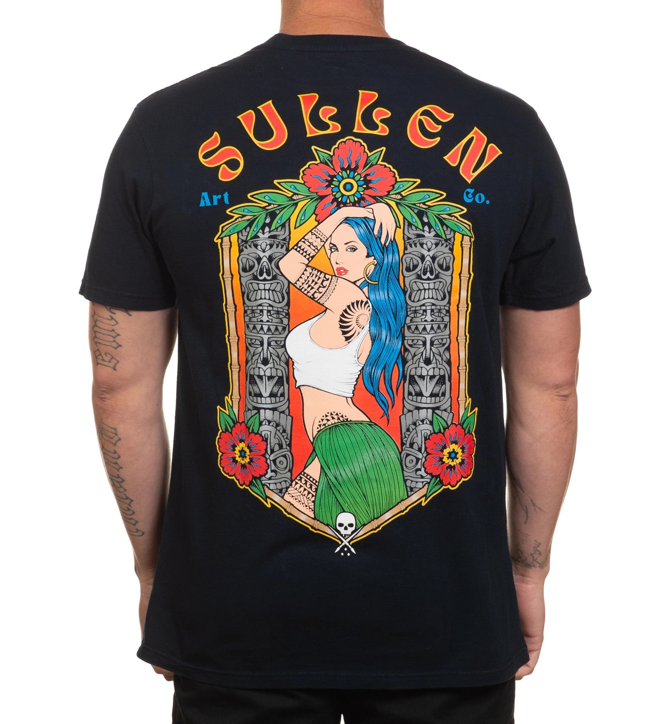 SULLEN CLOTHING TIKI PIN UP  BLACK PREMIUM T-SHIRT