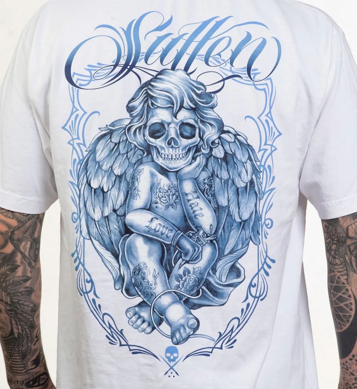 SULLEN CLOTHING LOVE X HATE '1 TON' OVERSIZED HEAVYWEIGHT PREMIUM WHITE T-SHIRT